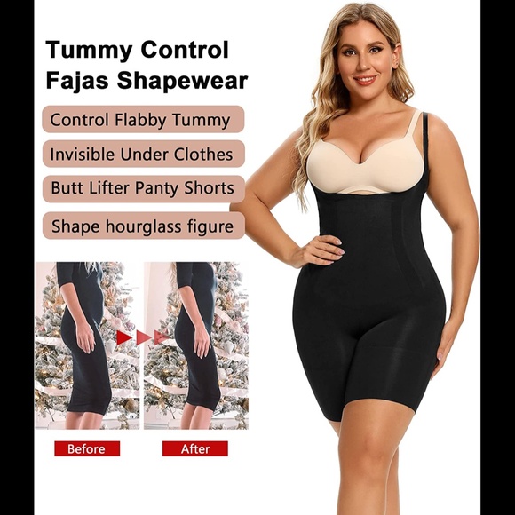 Women’s SHAPERX Shapewear Fajas Seamless Bodysuit Shorts - Picture 4 of 8